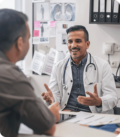 Médico em consulta